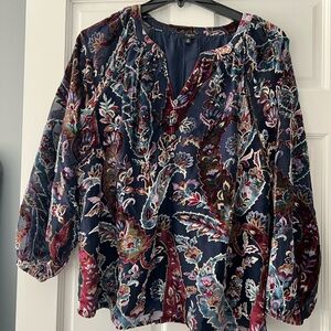 Talbots Multicolor Floral Blouse